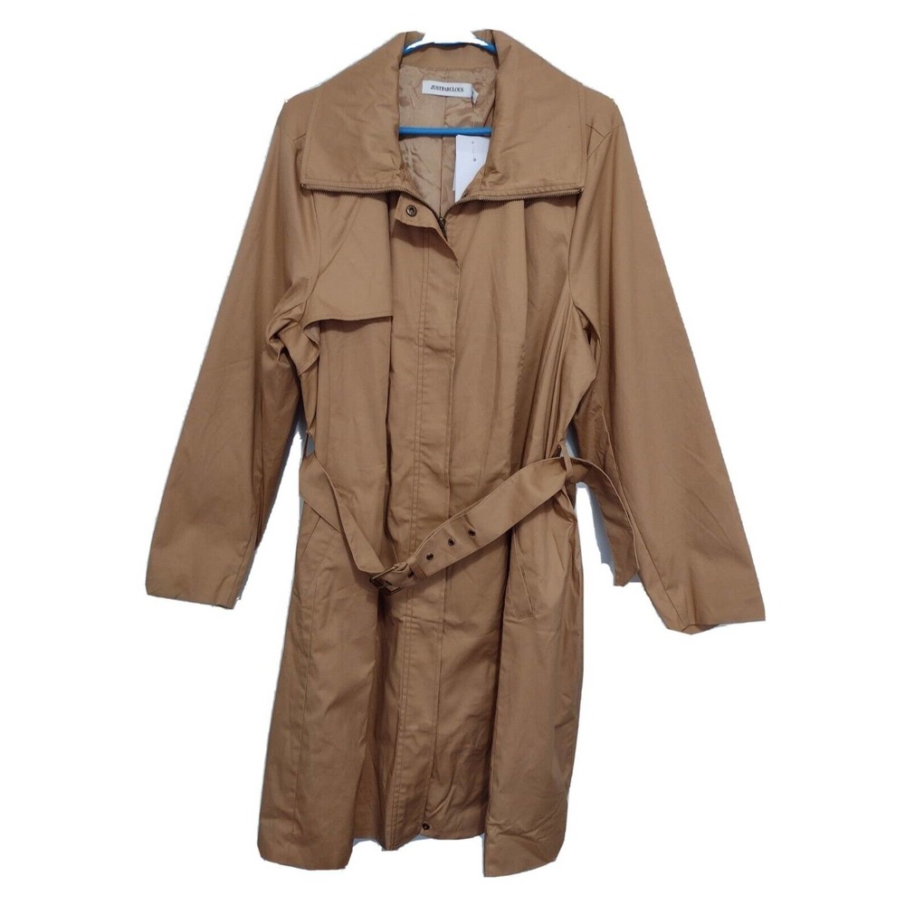 NWT Just Fabulous Womens Trench Coat Size 2X Tan Bronze NEW